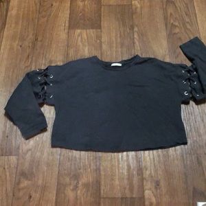 Zara rip sweatshirt.